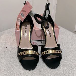 NWT Juicy Couture JC - Maia Black Heel Sandals size 7 1/2